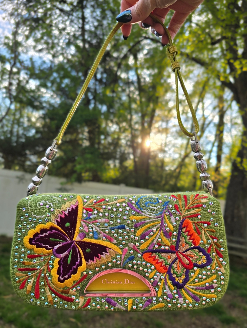 Dior Malice Limited Edition Butterfly Embroidery Crystal Rhinestone Studded